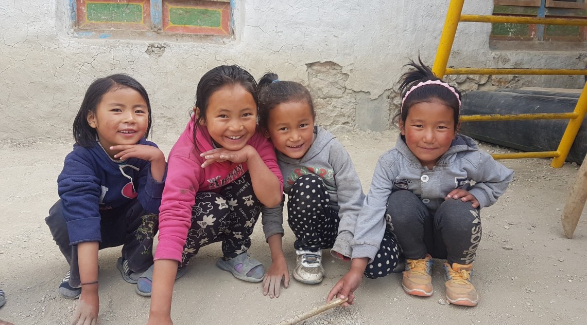 Children posing for camera